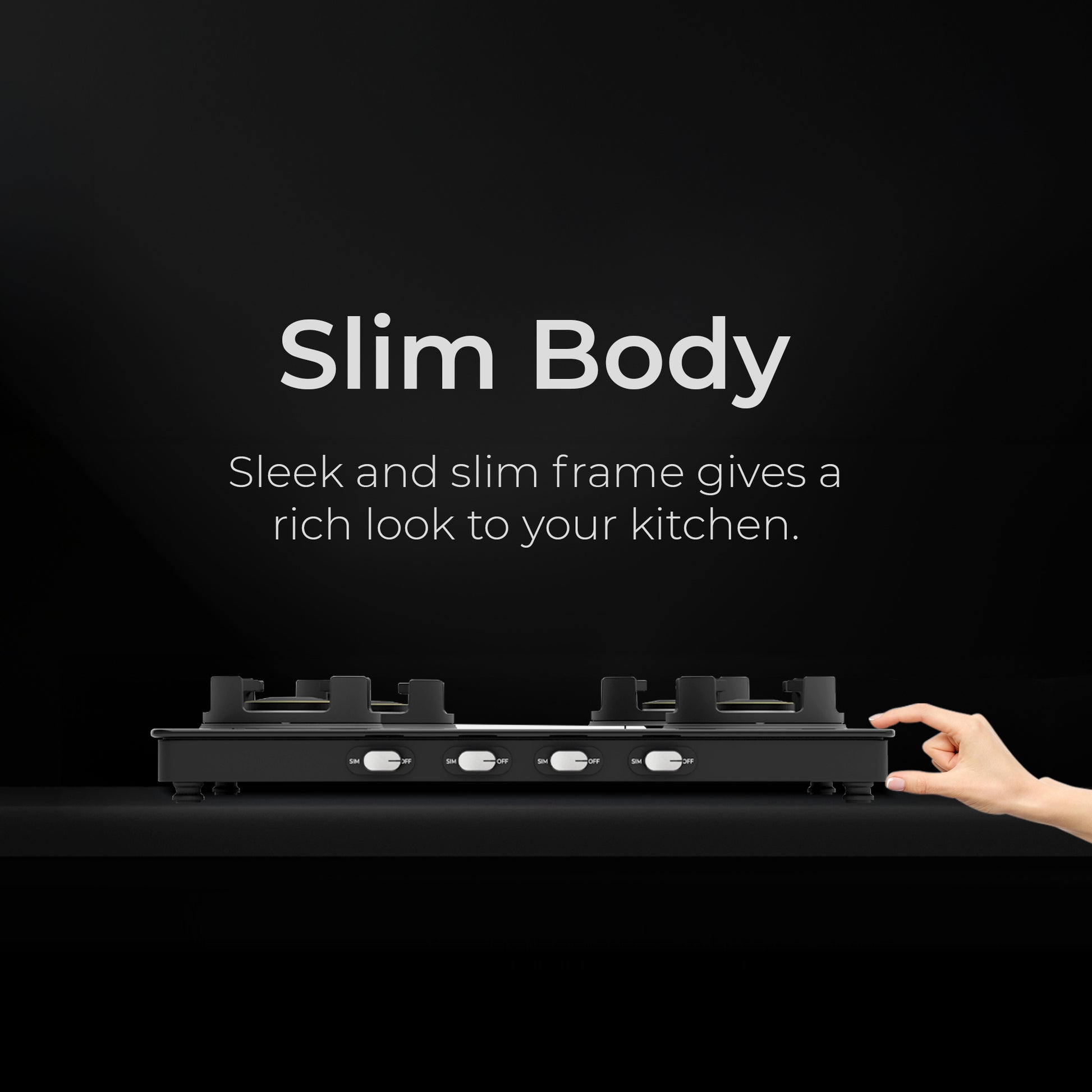 Sunshine Regal Pro Max 4 Burner Gas Stove Toughened Glass Cooktop Manual Ignition