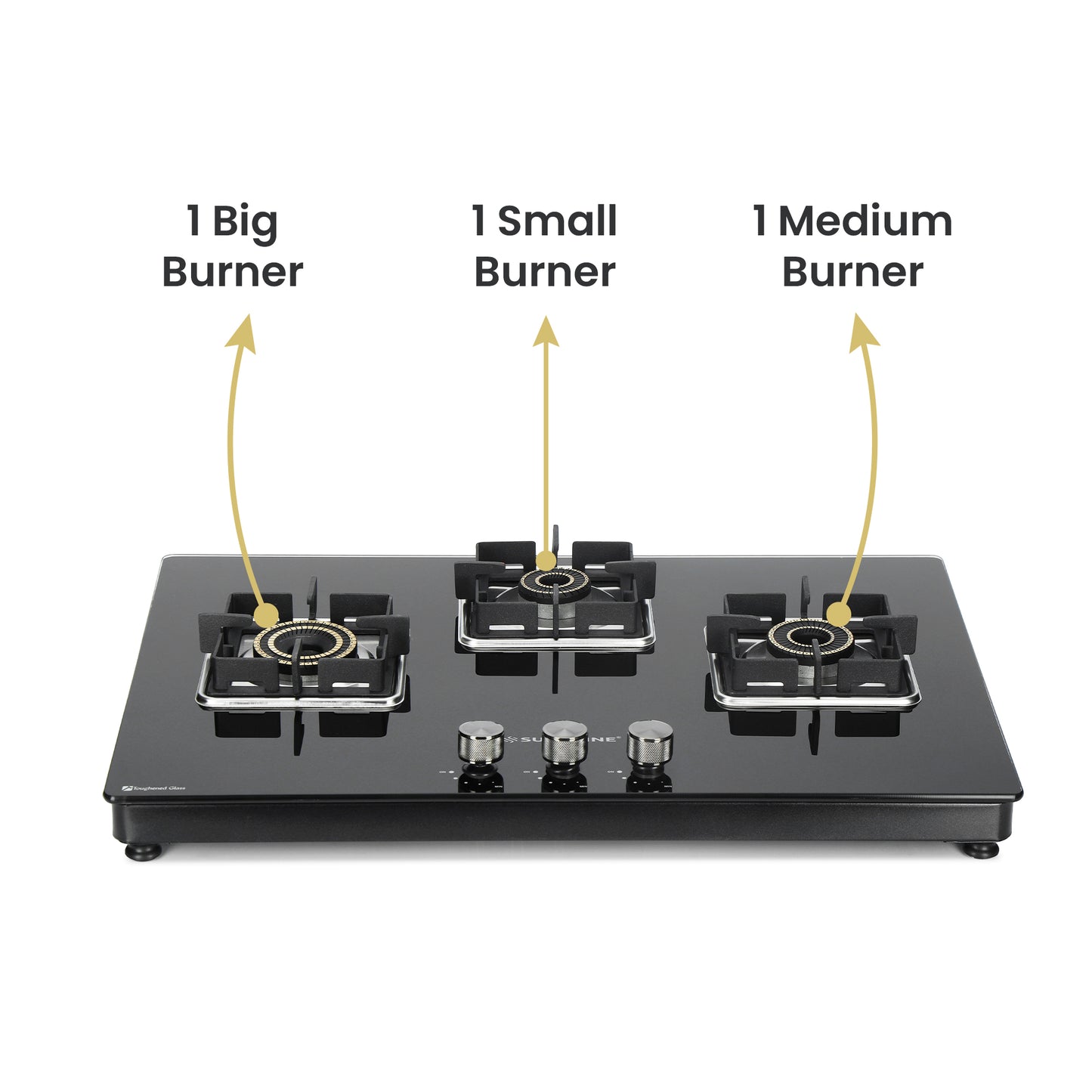 Sunshine Shine Three Burner Gas Stove/Hob Top Auto Ignition