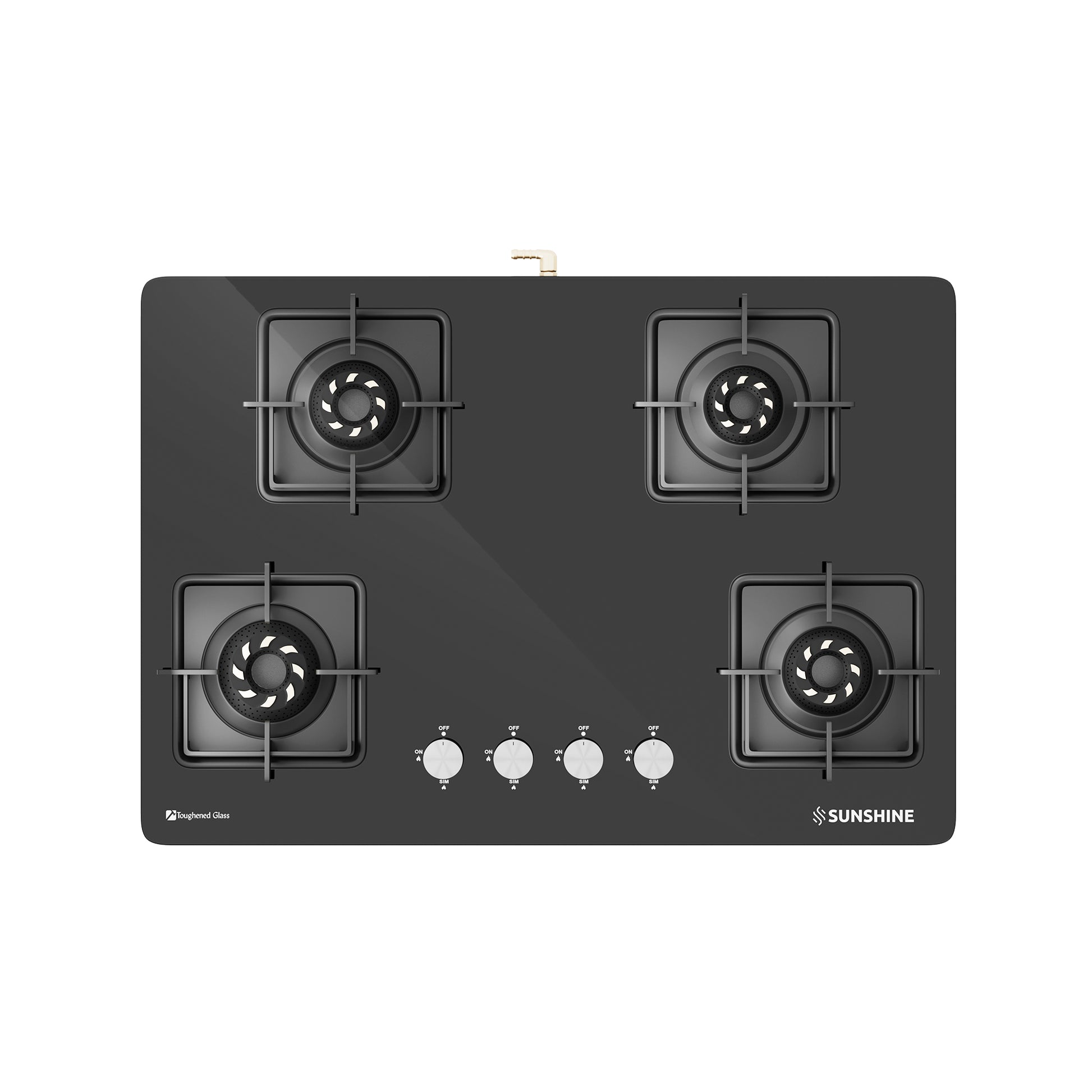 Sunshine Slimmest Magnite 4 Burner Glass Hob Top Cooktop Manual Ignition
