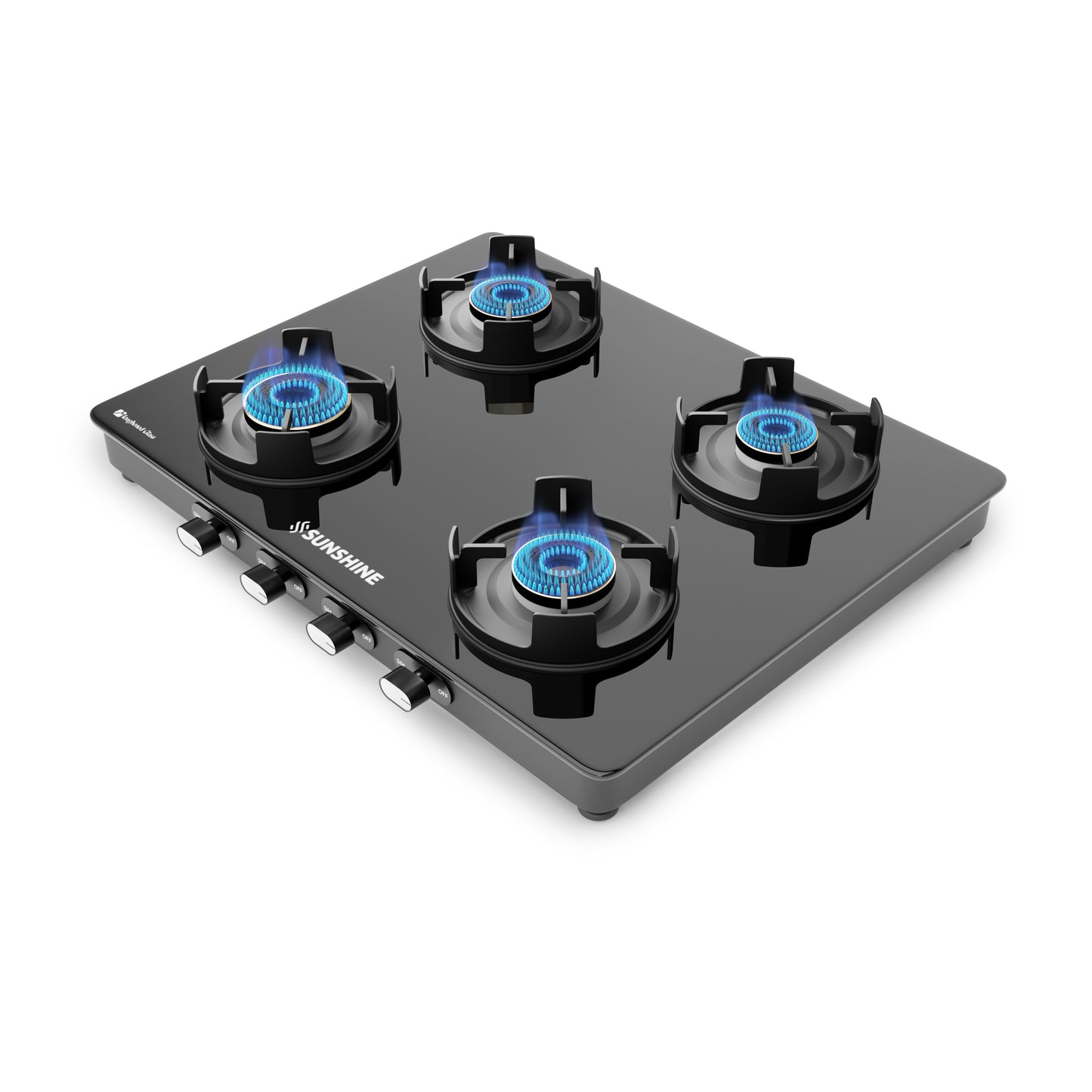 Sunshine Regal Pro 4 Burner Gas Stove Toughened Glass Cooktop Manual Ignition