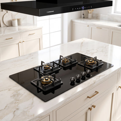 Sunshine Galio Built-in Hob | 5-Year Warranty | Glossy Toughened Glass | Auto Ignition