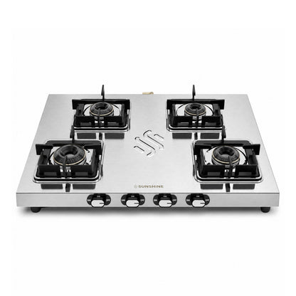 Thunder 4 Burner Stainless Steel Gas Stove | 5 Year Body & Burner Warranty | 5G Technology