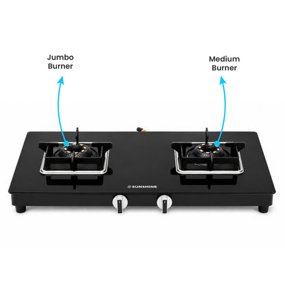 Sunshine Slimmest Aircross 2 Burner Gas Stove Manual Ignition