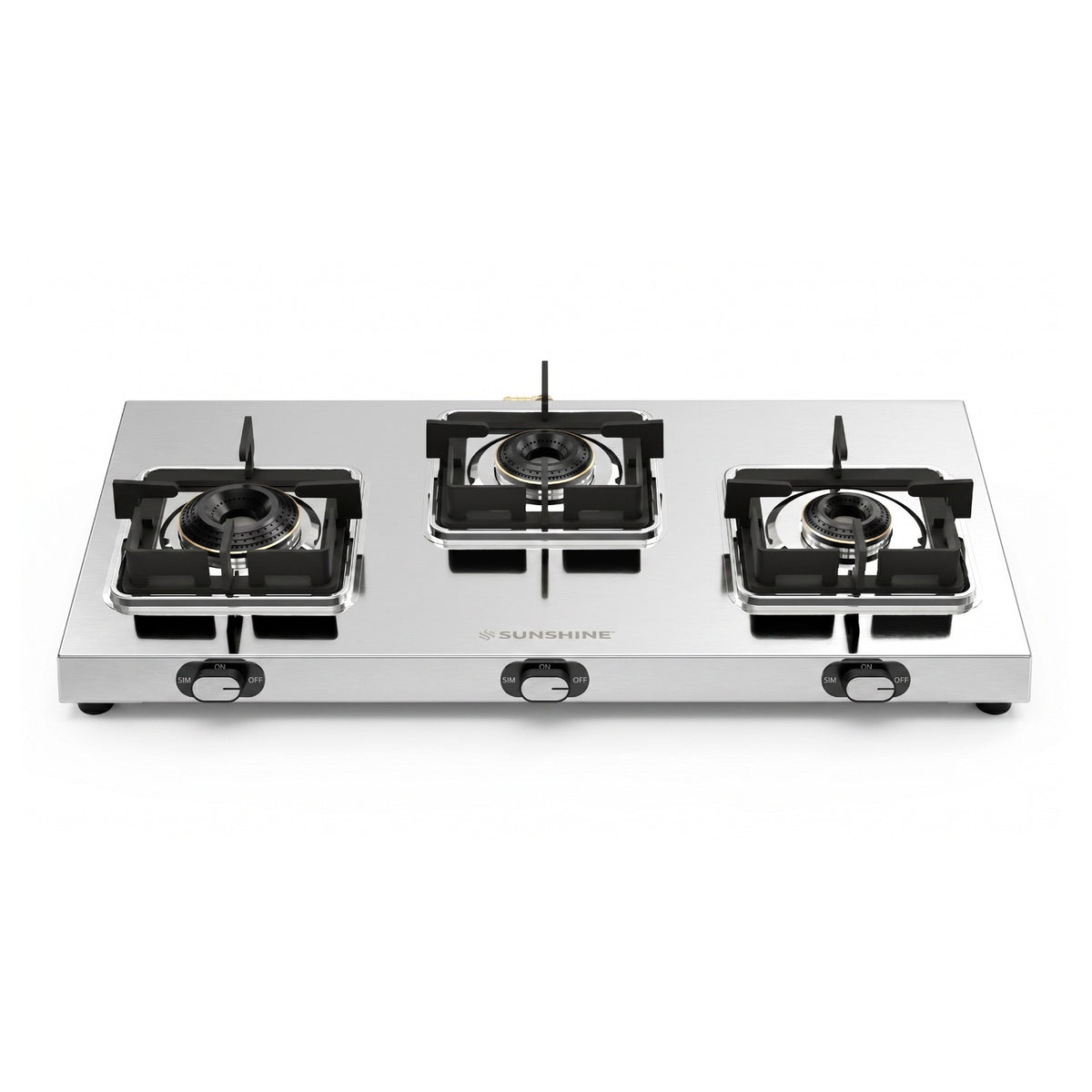 Thunder 3 Burner Stainless Steel Gas Stove | 5 Year Body & Burner Warranty | 5G Technology