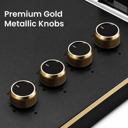 Shine Gold Hob Cooktop | SABAF Italian Valves | 3 & 4 Burners