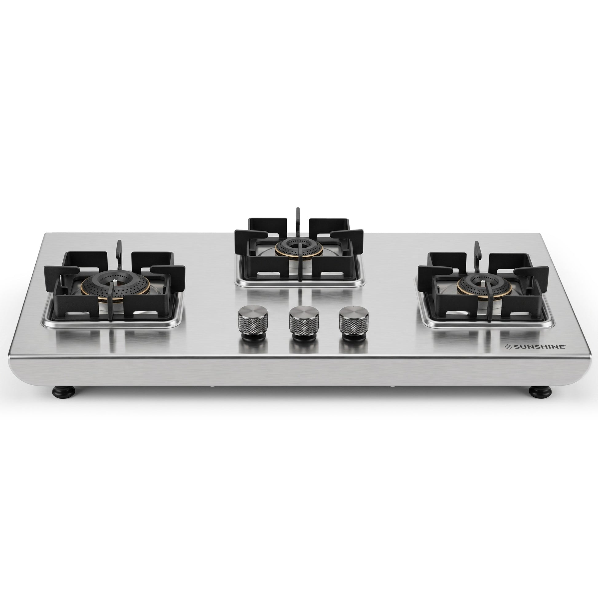 Sunshine Osaka Gas Stove | 10-year warranty on Burners & Valve | 2mm Stainless Steel |SABAF Valves | Matt Finish | 3 burner 