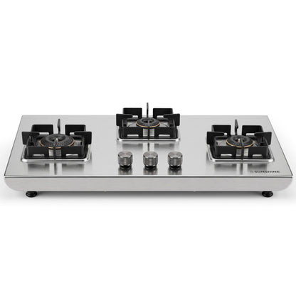 Sunshine Osaka Gas Stove | 10-year warranty on Burners & Valve | 2mm Stainless Steel |SABAF Valves | Matt Finish | 3 burner 
