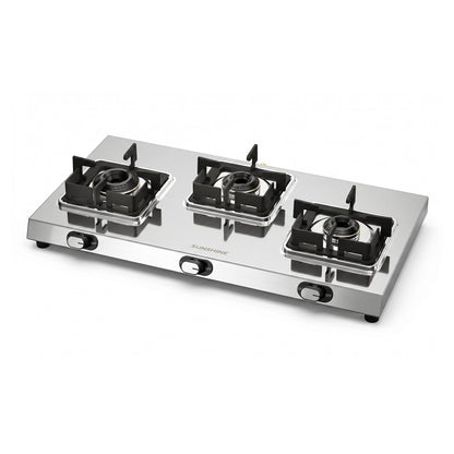 Thunder 3 Burner Stainless Steel Gas Stove | 5 Year Body & Burner Warranty | 5G Technology
