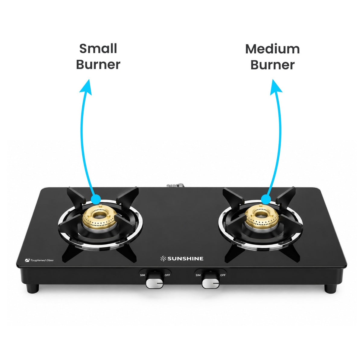 Sunshine Phoenix 2 Burner Gas Stove Cooktop Manual Ignition