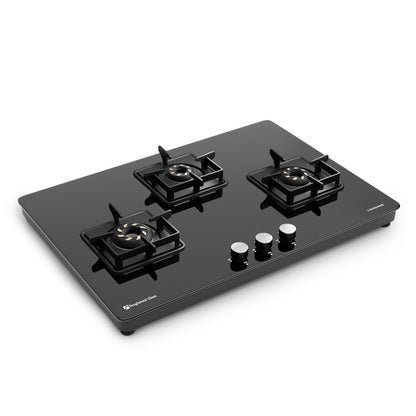 Magnite 3 Burner Glass Hob Top | SABAF Valves | Manual Ignition