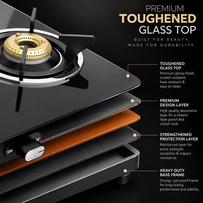 Sunshine Phoenix 2 Burner Gas Stove Cooktop Manual Ignition