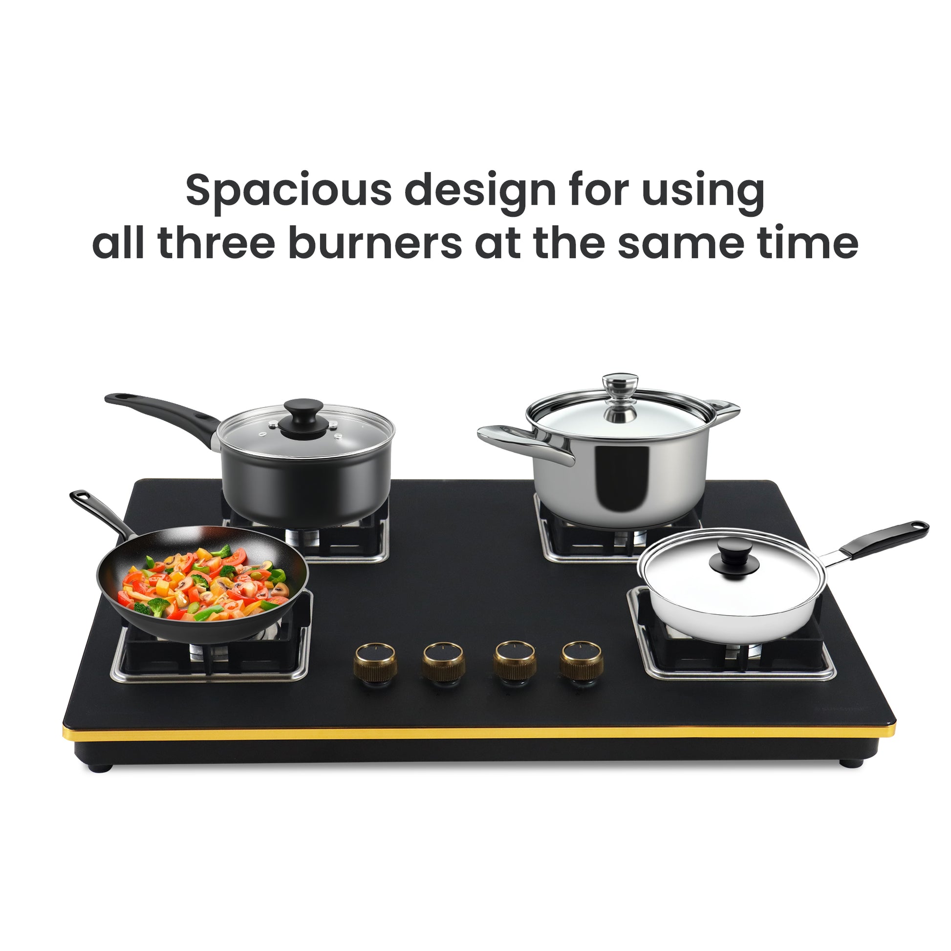 Sunshine Shine Gold Four Burner Gas Stove/Hob Top Auto Ignition