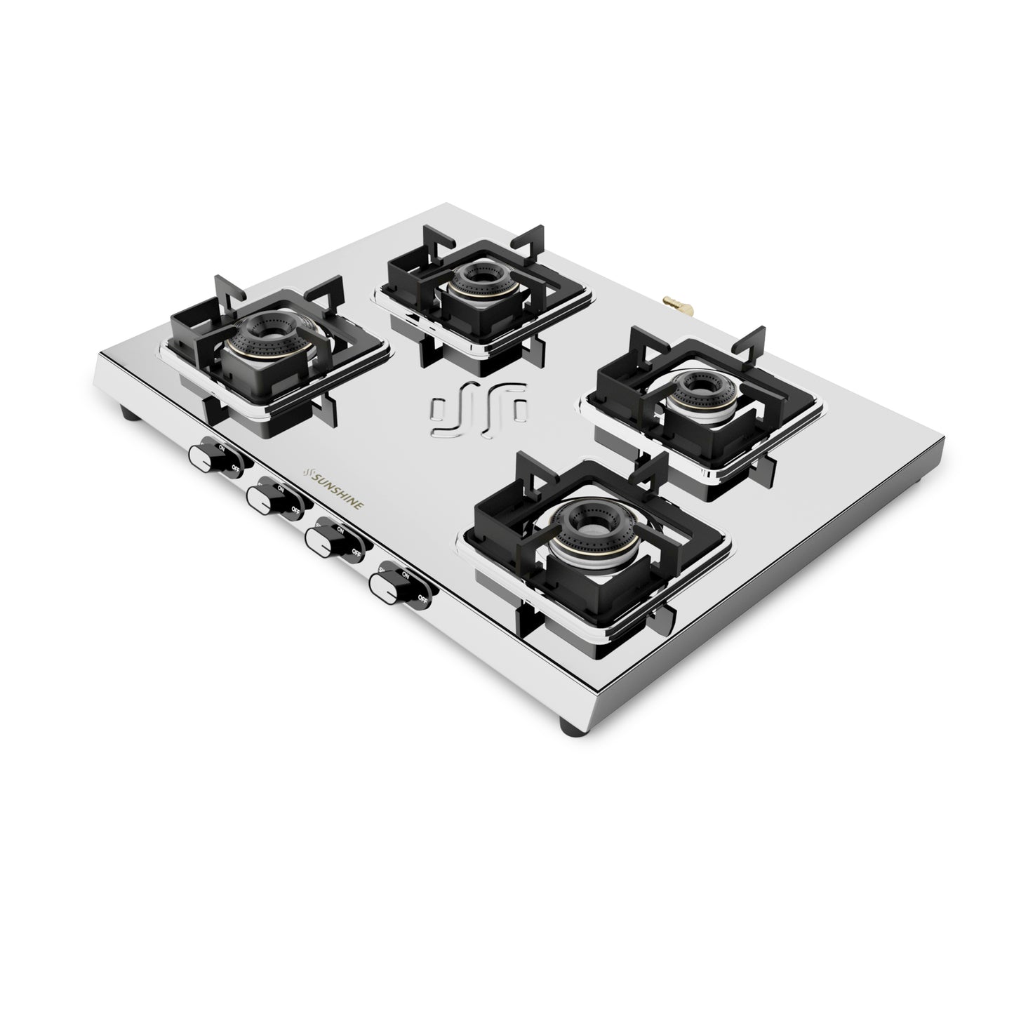 Sunshine Thunder 4 Burner | 4 Burner Stainless Steel Gas Stove | 5 Year Body & Burner Warranty By Sunshine | 5G Technology, LPG Ready & PNG Compatible (Silver)