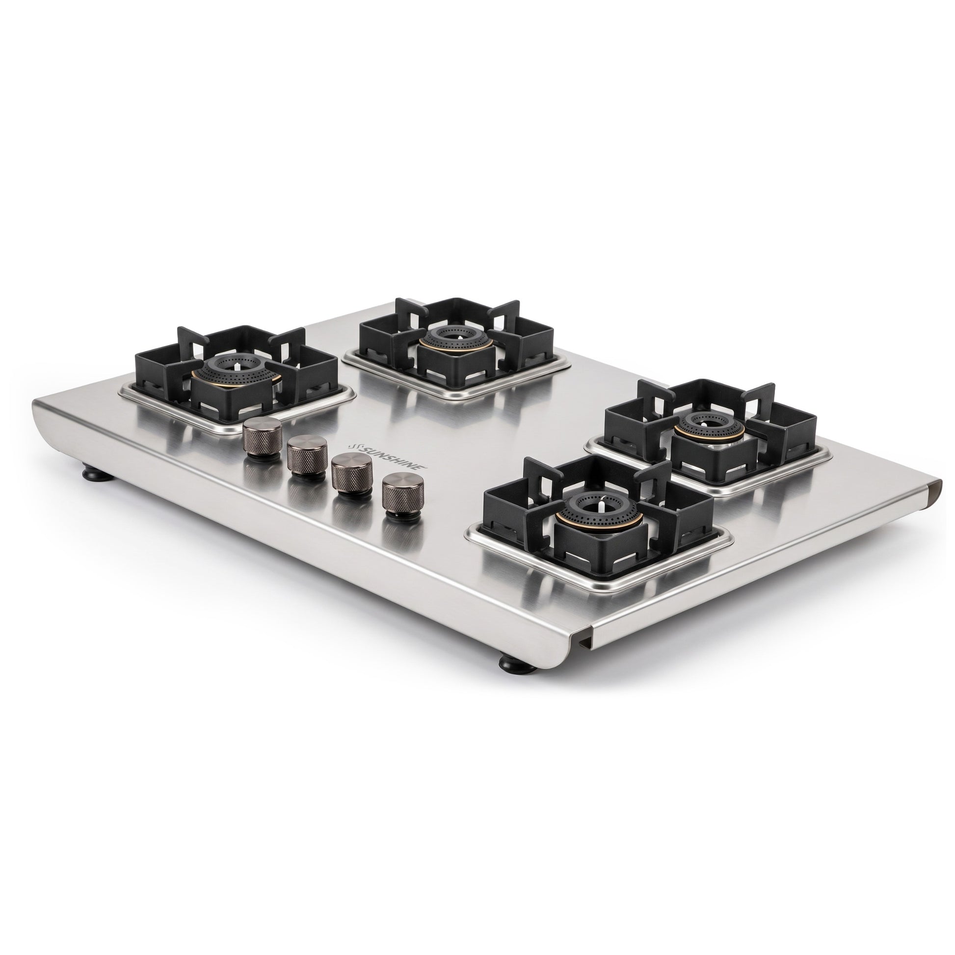 Sunshine Osaka Gas Stove | 10-year warranty on Burners & Valve | 2mm Stainless Steel |SABAF Valves | Matt Finish | 4 burner