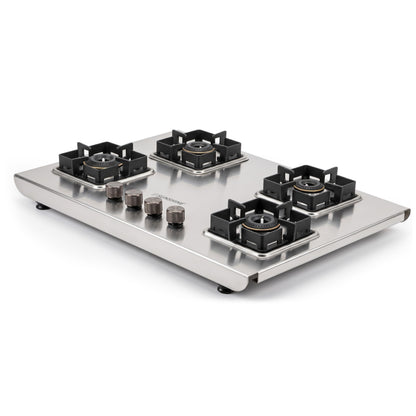 Sunshine Osaka Gas Stove | 10-year warranty on Burners & Valve | 2mm Stainless Steel |SABAF Valves | Matt Finish | 4 burner