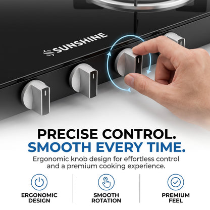 Sunshine Slimmest Aircross 2 Burner Gas Stove Manual Ignition
