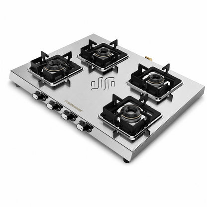Thunder 4 Burner Stainless Steel Gas Stove | 5 Year Body & Burner Warranty | 5G Technology