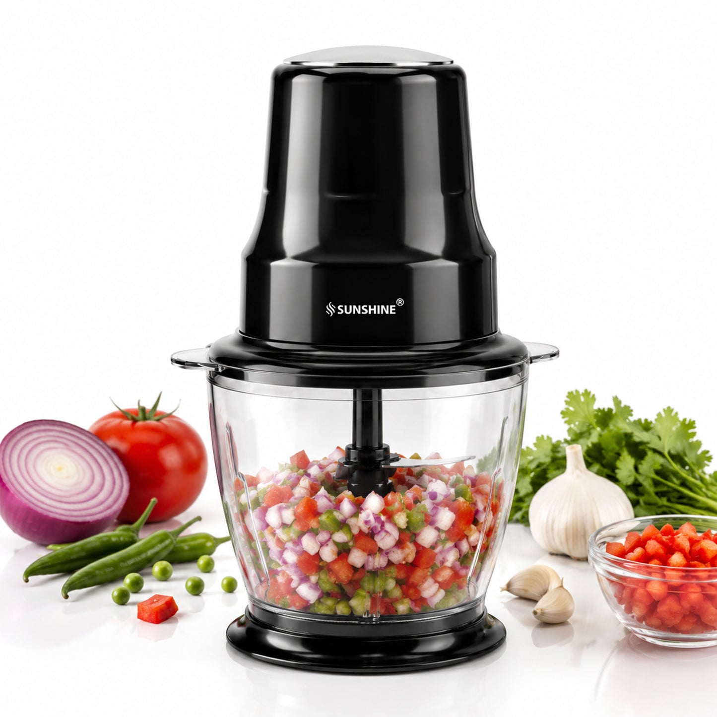 TurboChop Electric Chopper | 3-in-1 Chopping, Mincing & Whisking