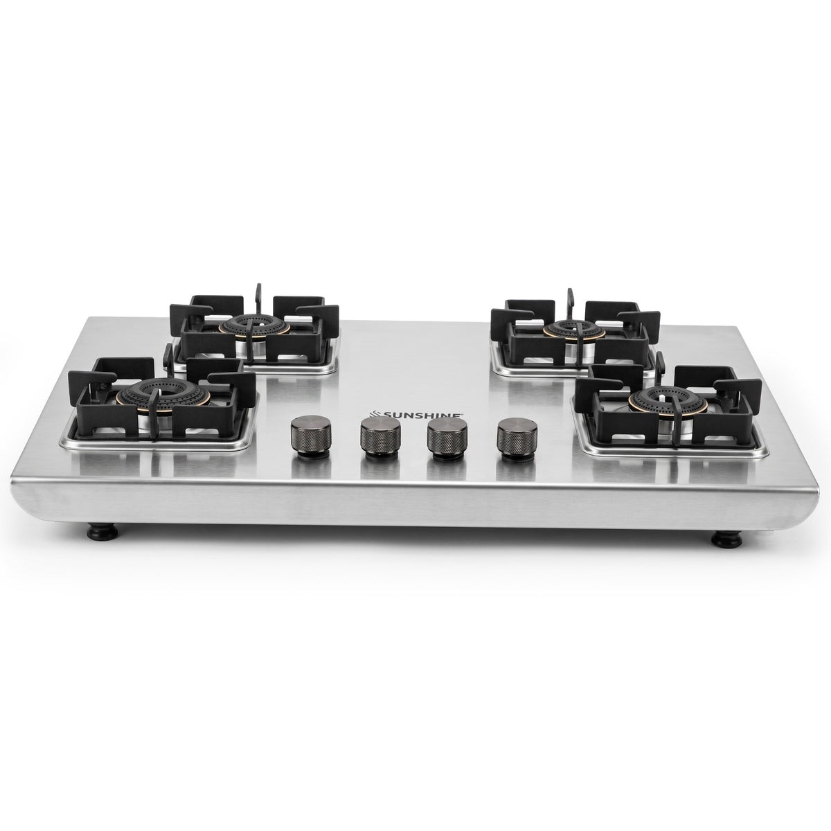 Sunshine 4 burner Osaka Gas Stove | 10-year warranty on Burners & Valve | 2mm Stainless Steel |SABAF Valves | Matt Finish 