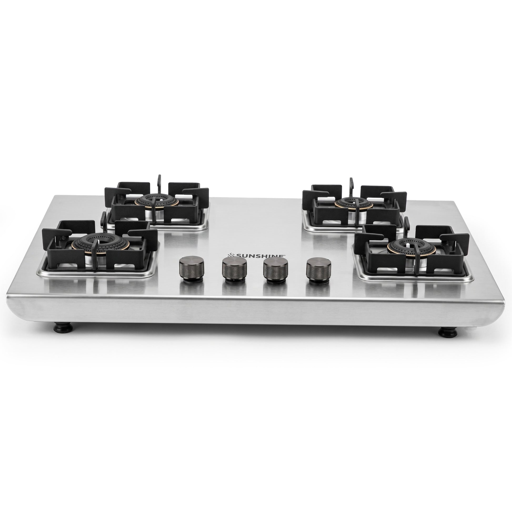 Sunshine 4 burner Osaka Gas Stove | 10-year warranty on Burners & Valve | 2mm Stainless Steel |SABAF Valves | Matt Finish 
