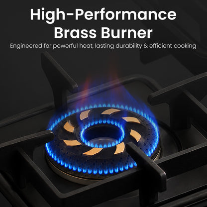 Sunshine Slimmest Magnite 4 Burner Glass Hob Top | SABAF Valves | Manual Ignition |