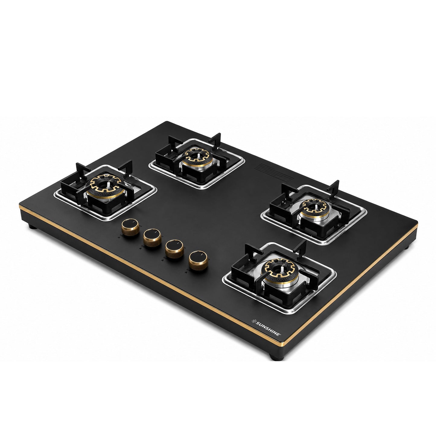 Shine Gold Hob Cooktop | SABAF Italian Valves | 3 & 4 Burners