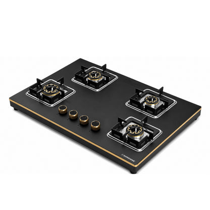 Shine Gold Hob Cooktop | SABAF Italian Valves | 3 & 4 Burners