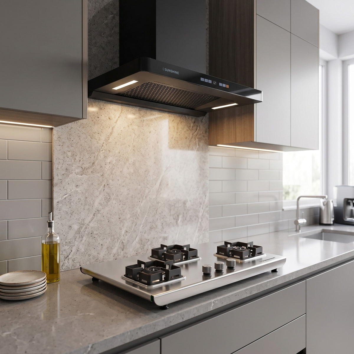Sunshine Osaka Gas Stove | 10-year warranty on Burners & Valve | 2mm Stainless Steel |SABAF Valves | Matt Finish | 3 burner and 4 burner |LPG & PNG
