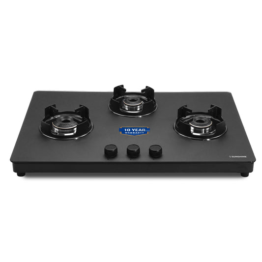 Defender 3 Burner Matte Hob Top | 10-Year Warranty | Manual Ignition