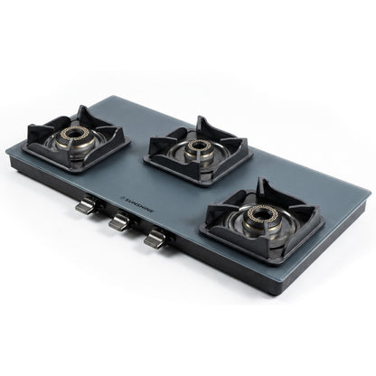 Kyoto Gas Stove | Midnight Blue Matt Finish | SABAF Italian Valves | 3 & 4 Burner