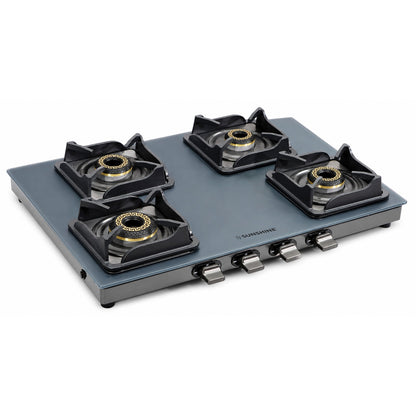 Kyoto Gas Stove | Midnight Blue Matt Finish | SABAF Italian Valves | 3 & 4 Burner