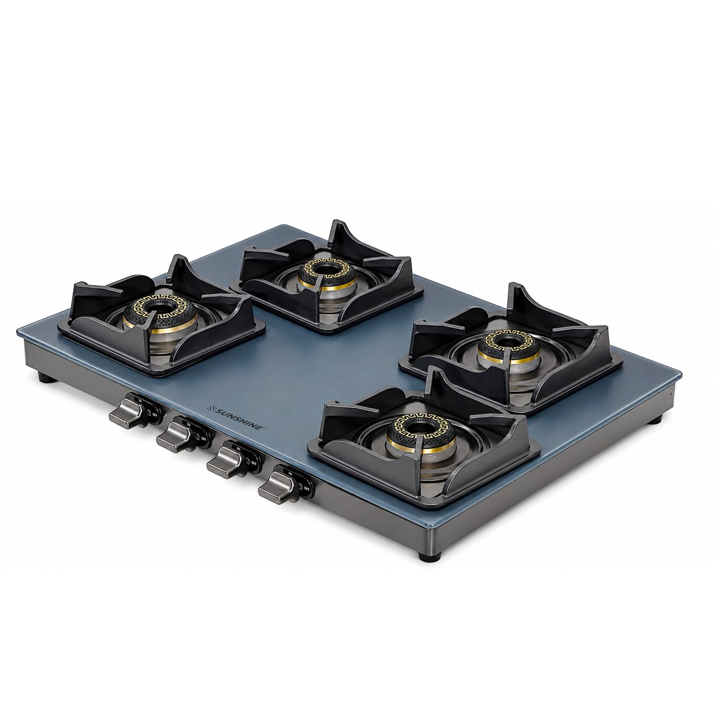 Kyoto Gas Stove | Midnight Blue Matt Finish | SABAF Italian Valves | 3 & 4 Burner