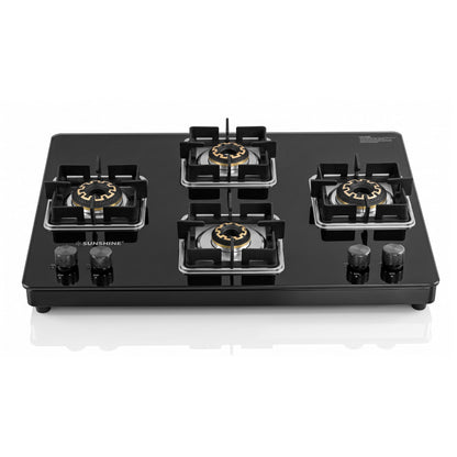 Sunshine Shine Rhombus Black gas stove hobtop with four burners 