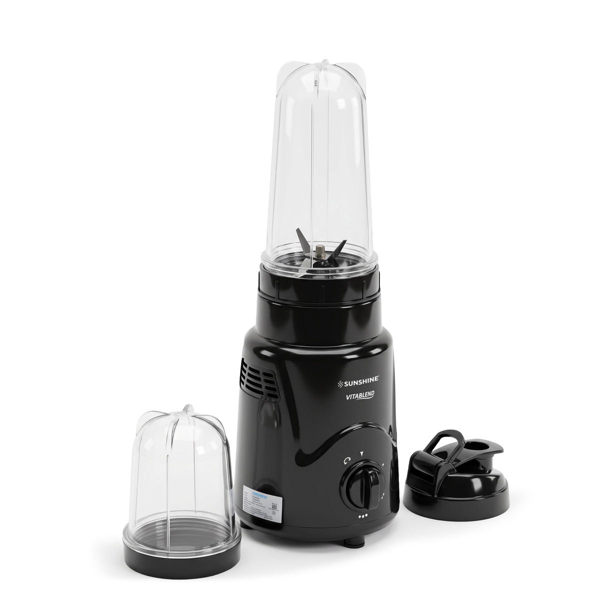 VitaBlend Nutri Blender 500W – Portable Blender & Grinder | 3-Speed Control | Blender Jar + Chutney Jar (Black)