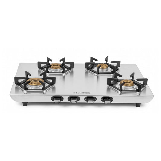 Enzo Stainless Steel Cooktop | Manual Ignition | 4 Burner