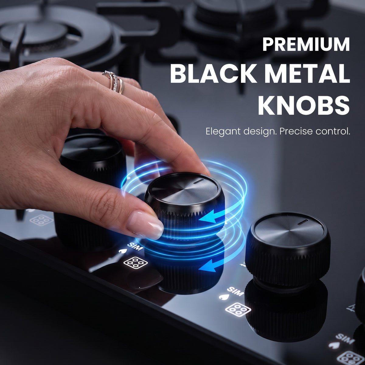Peridona Built-in Hob | Liftable Burner System | 3 & 4 Burner