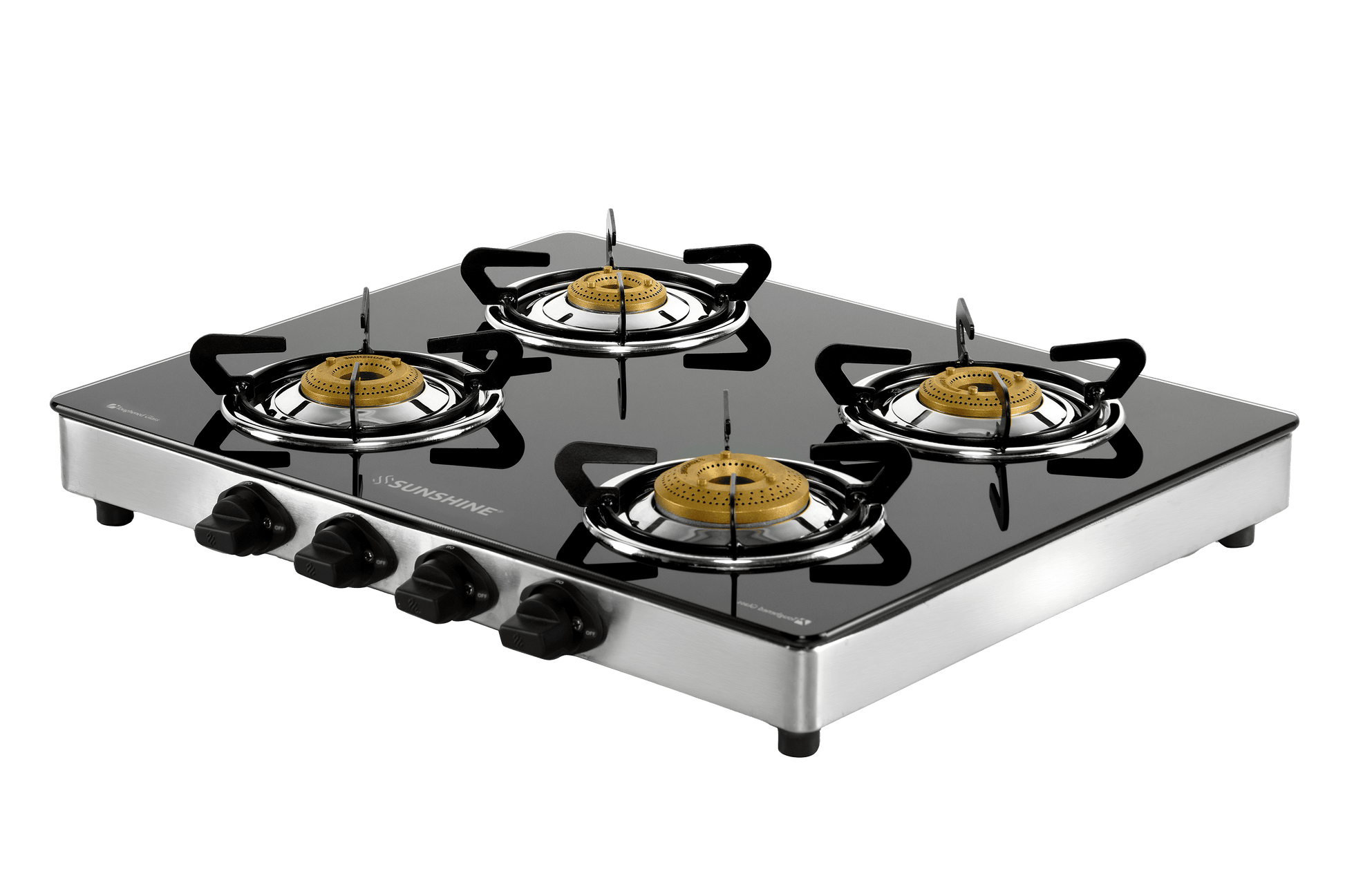 Sunshine Swift Four Burner Toughened Glass Gas Stove Manual Ignition